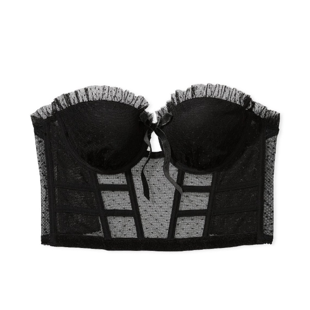 Victoria's Secret Black Lace Bandeau Bustier